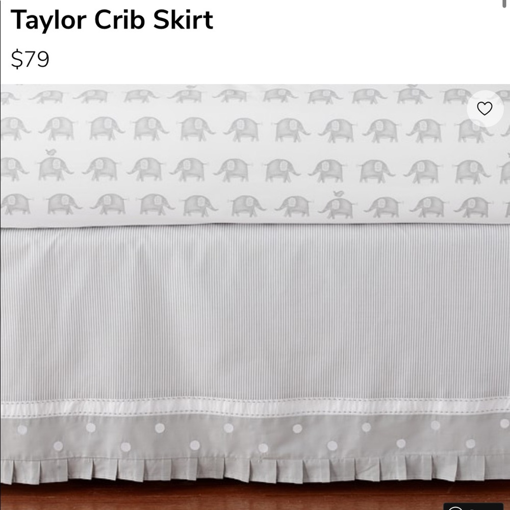 Pottery Barn Kids Crib Skirt 👶🏻 Gray & White